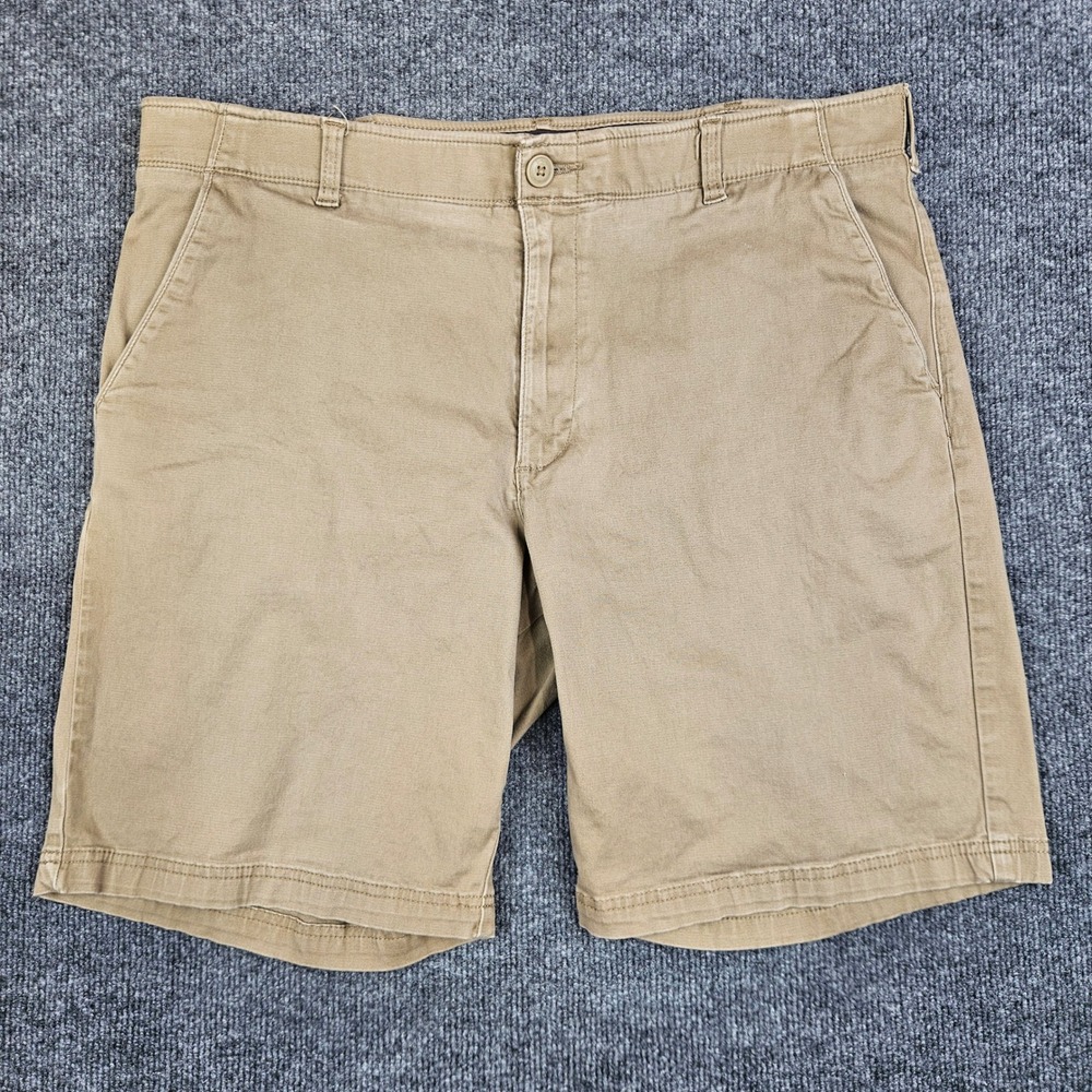 Lee X-treme Comfort Khaki Chino Shorts Men's 38 Stretch‎ Flat Front Performance